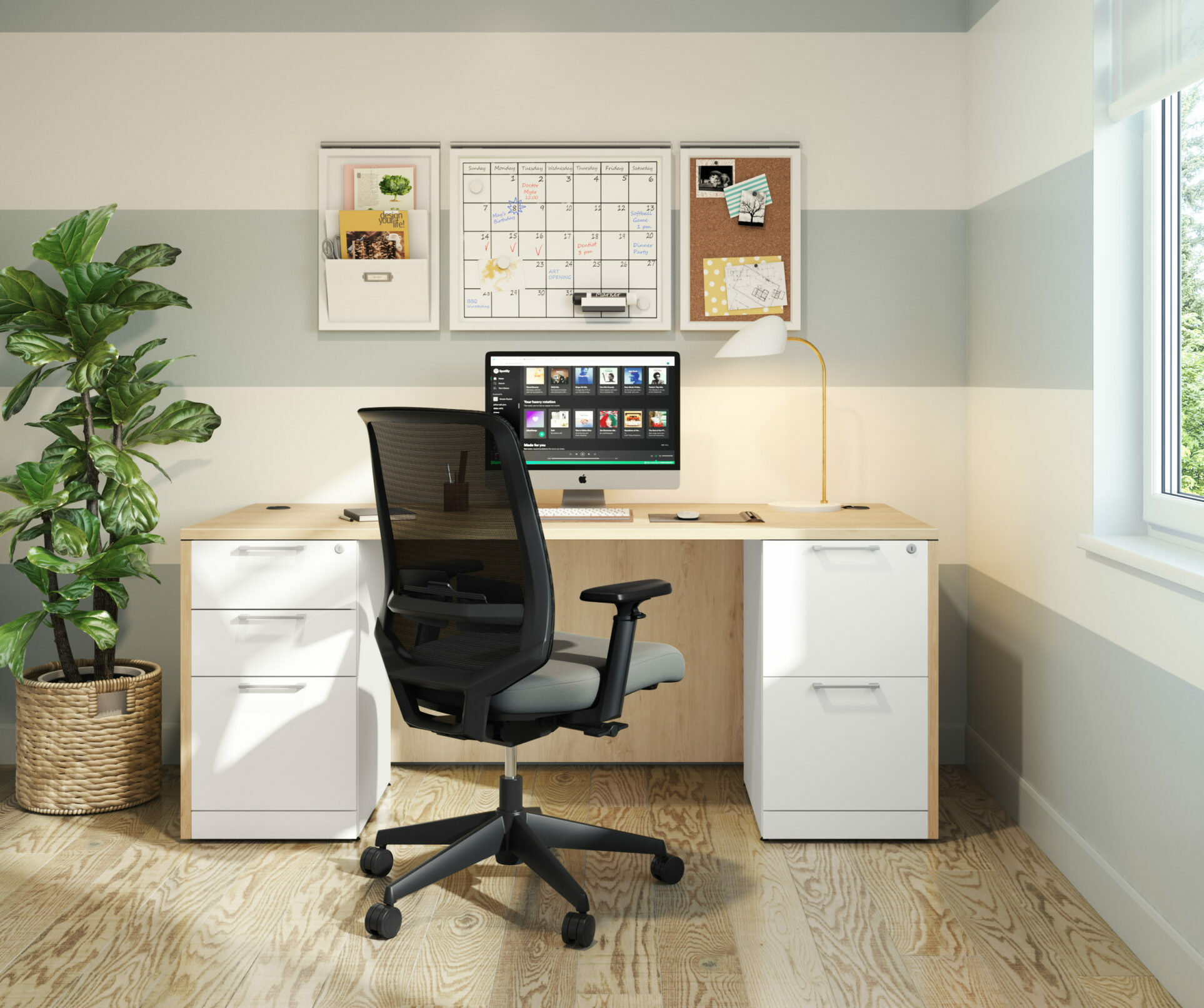 Double Drawer Pedestal Desk