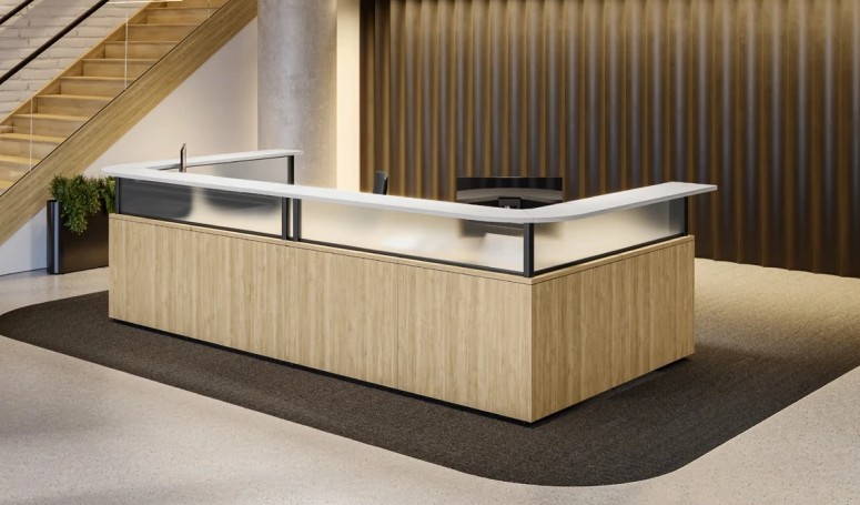 Perimeter Reception Desk - Aspen & White