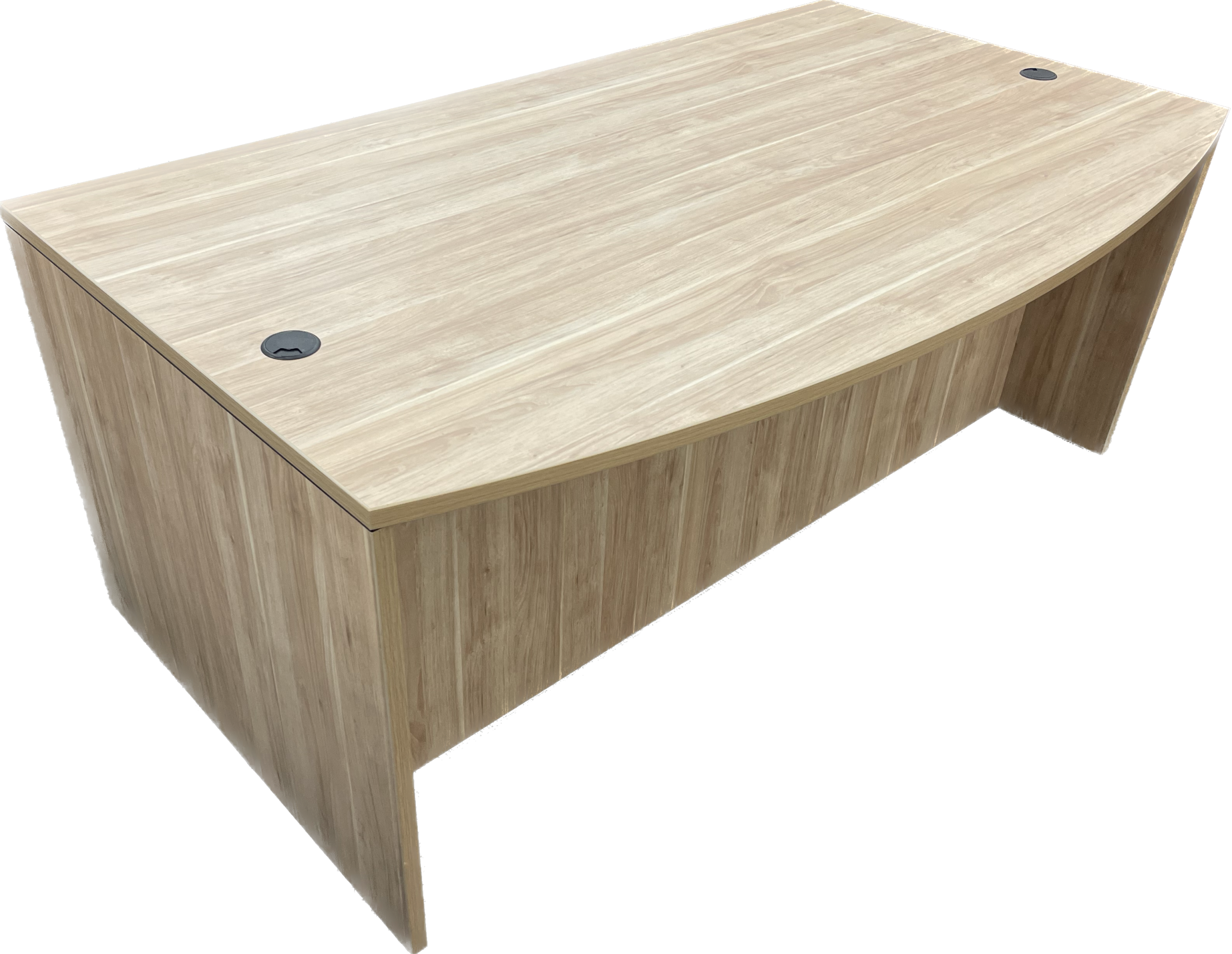 FRONT Bow Front Desk Shell Aspen