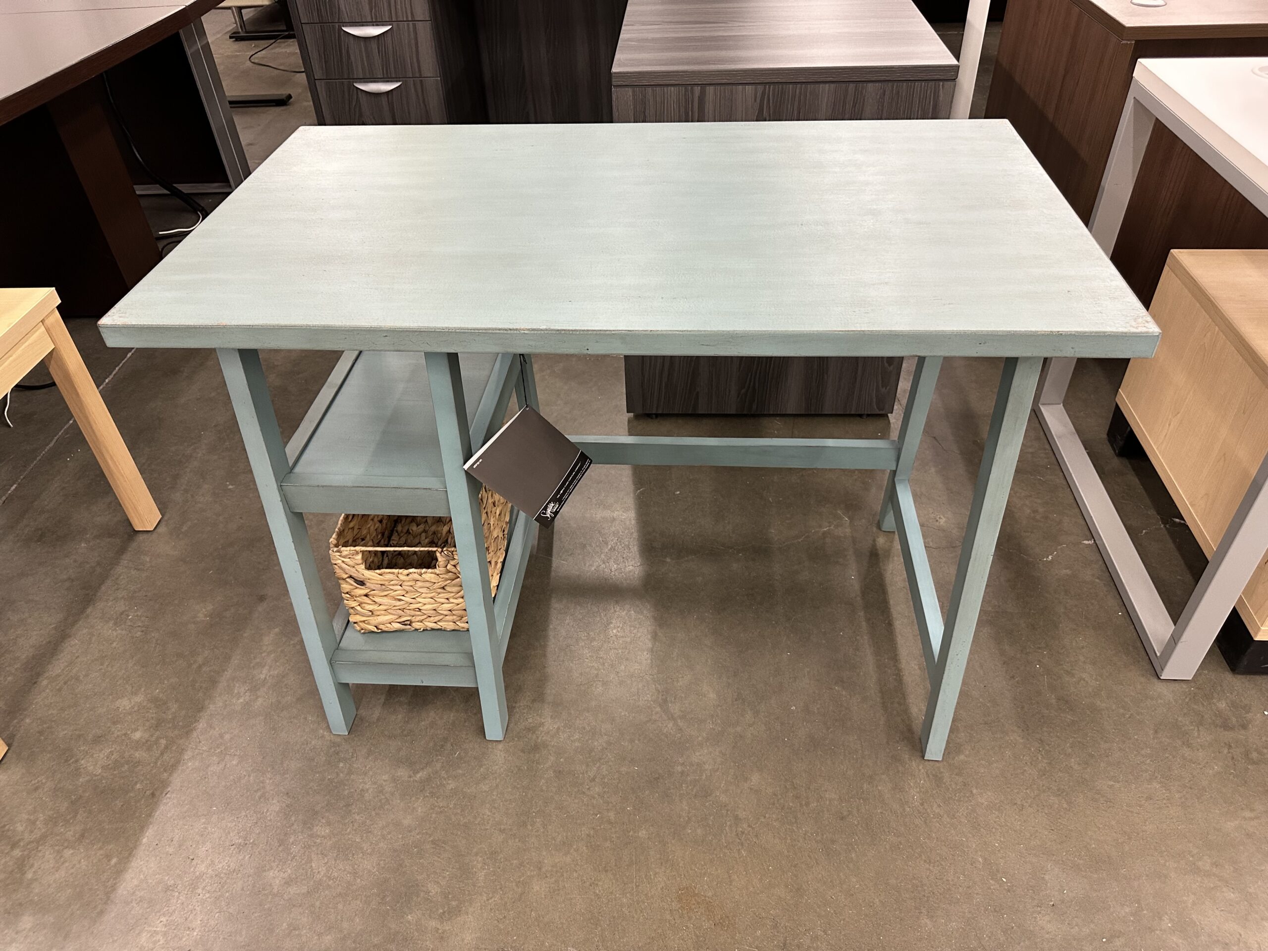 42" x 24" Mirimyn Small Home Office Desk Antique Blue (NewOpen Box