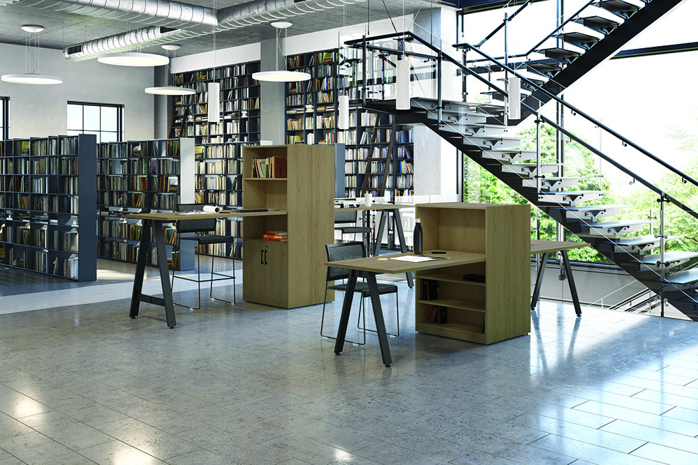 per2021-06_coe_RS01_bookcasedesk_MAP_BLK_6020_6021_final_v2_01 geometric acoustic panels in an office space and conference room