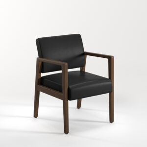 Wood Frame Guest Chair w/Antimicrobial Upholstery – Modern Walnut