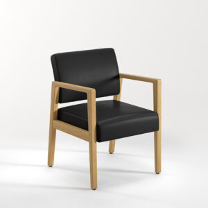 Wood Frame Guest Chair w/Antimicrobial Upholstery - Natural Wood