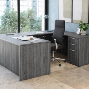 Straight Front U-Shaped Desk Set with Drawer Pedestal - Classic Laminate Series