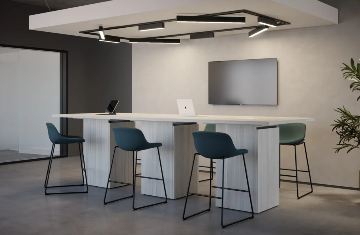 42"H Rectangle Conference & Collaboration Table with Cube Base