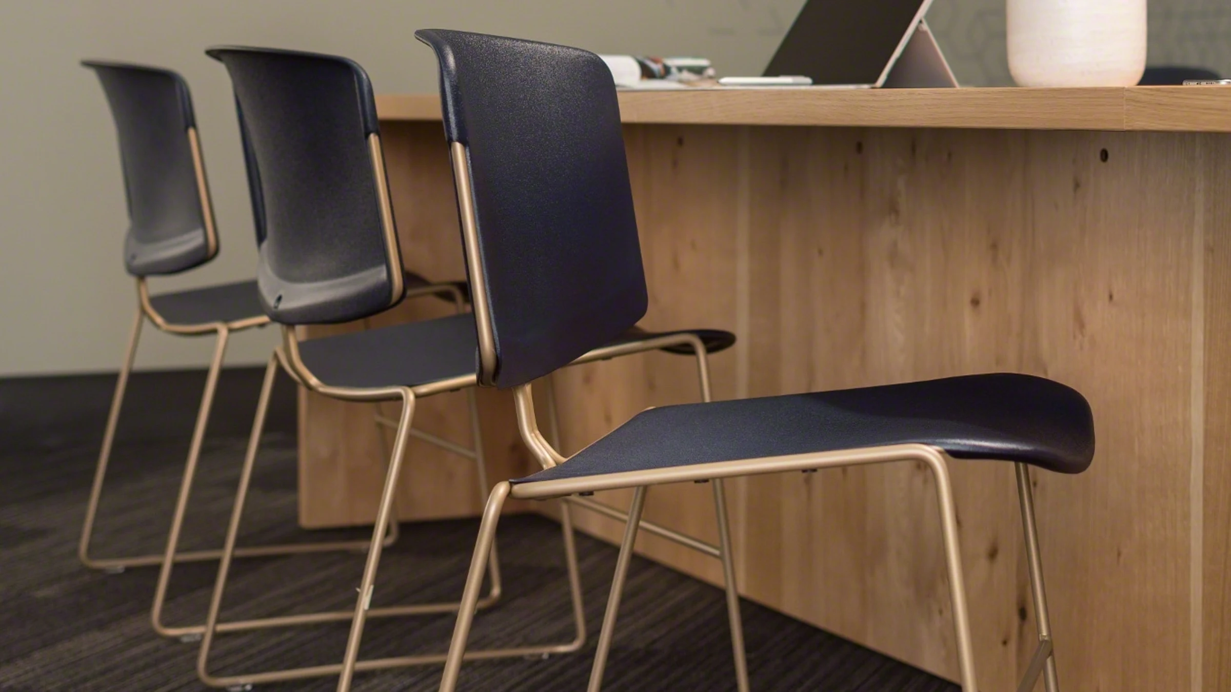 black nesting/stacking chairs