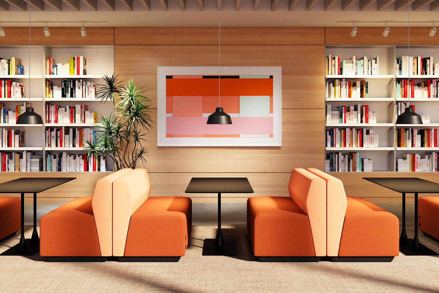 Media-Gallery-Environment-Koble-Orange-Booth-1536x1024 People in a workplace sitting around a conference table in a glass room