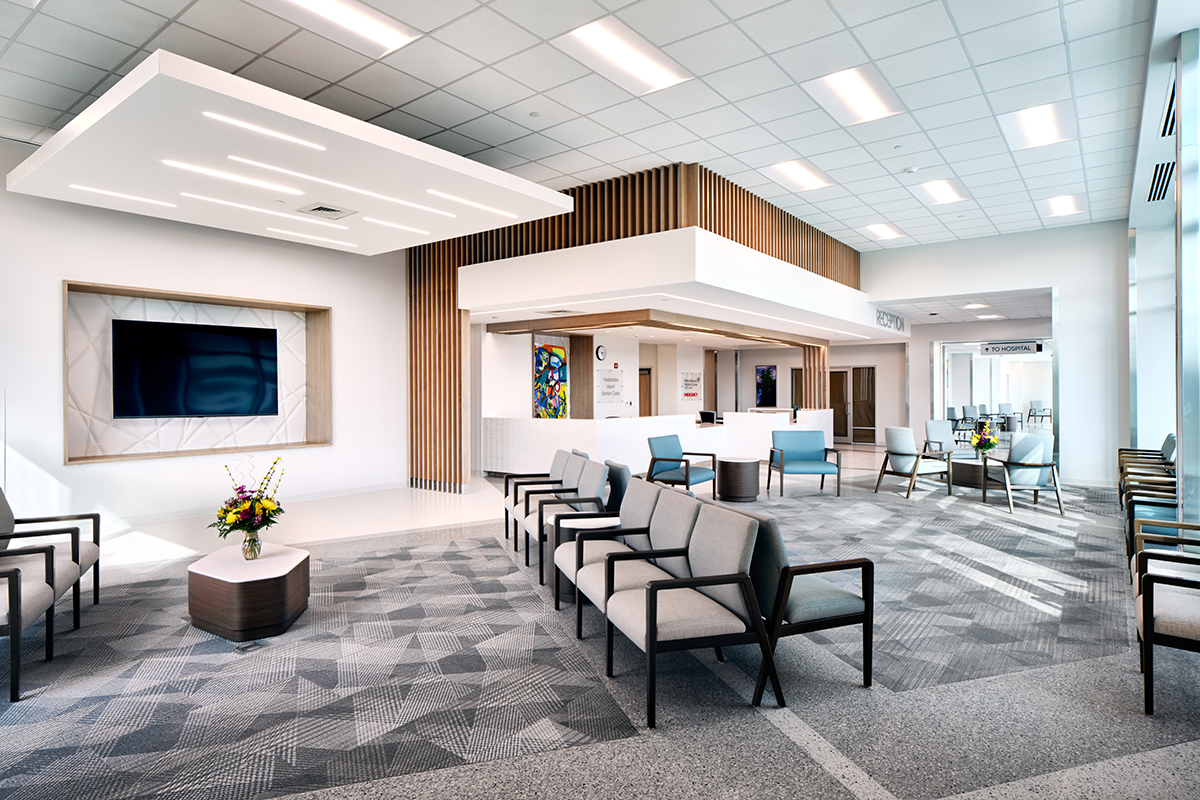 Hospital Interior Reception and waiting room area at a hospital and healthcare clinic