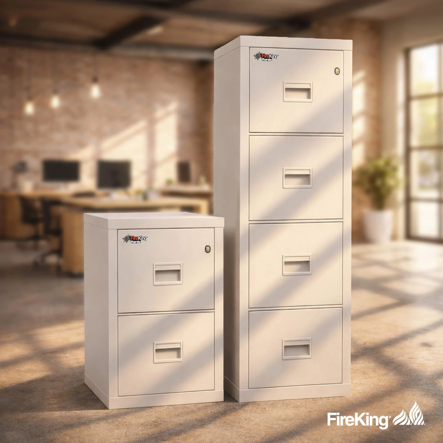 FireKing Turtle Series - Space Saving Vertical File Cabinet - 1-Hour Fire Rated - 2 Drawer - Image 7