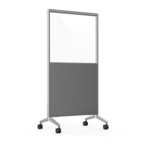65"H Mobile Divider Panel - Charcoal / Clear